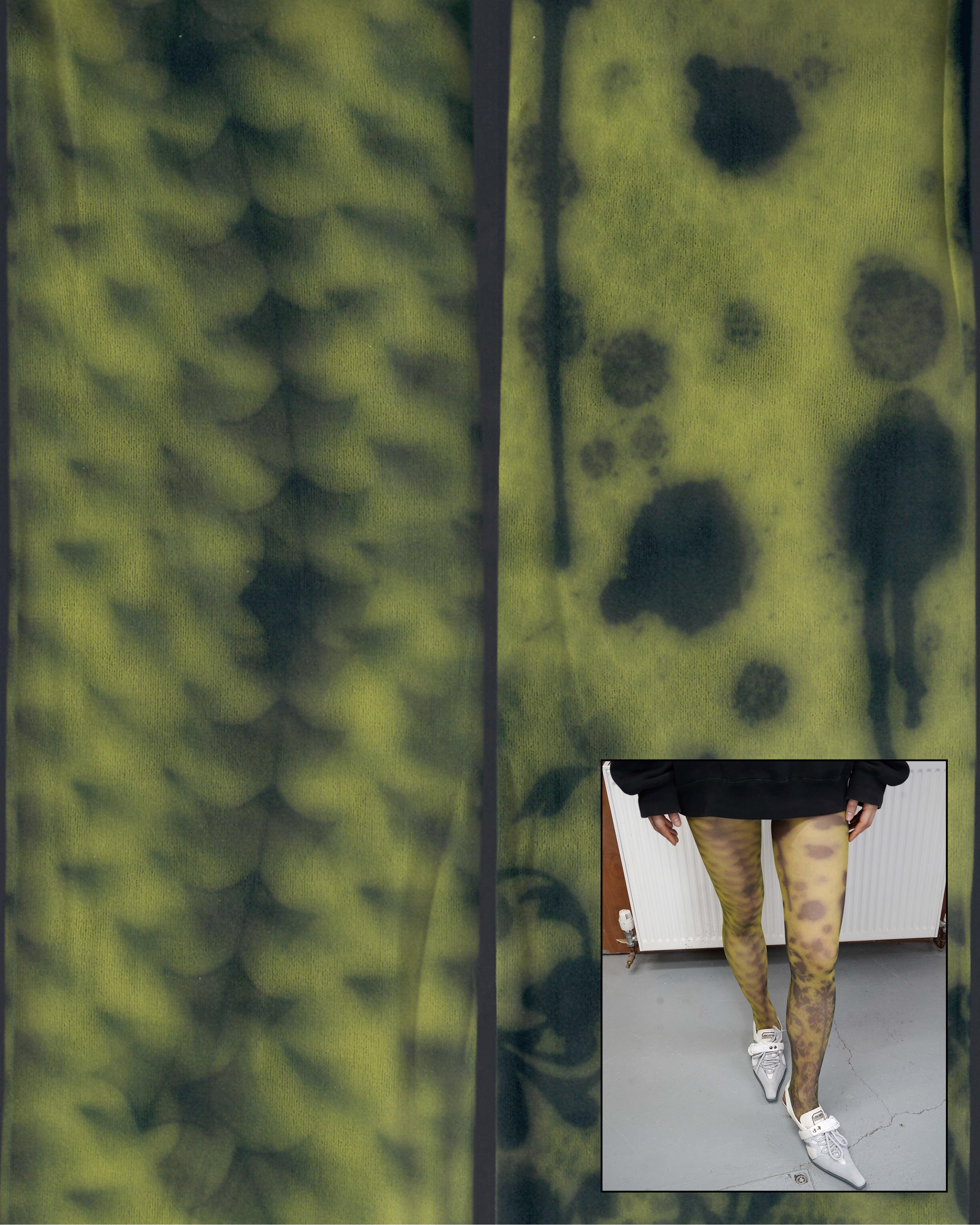 digital sheer printed tights with full details