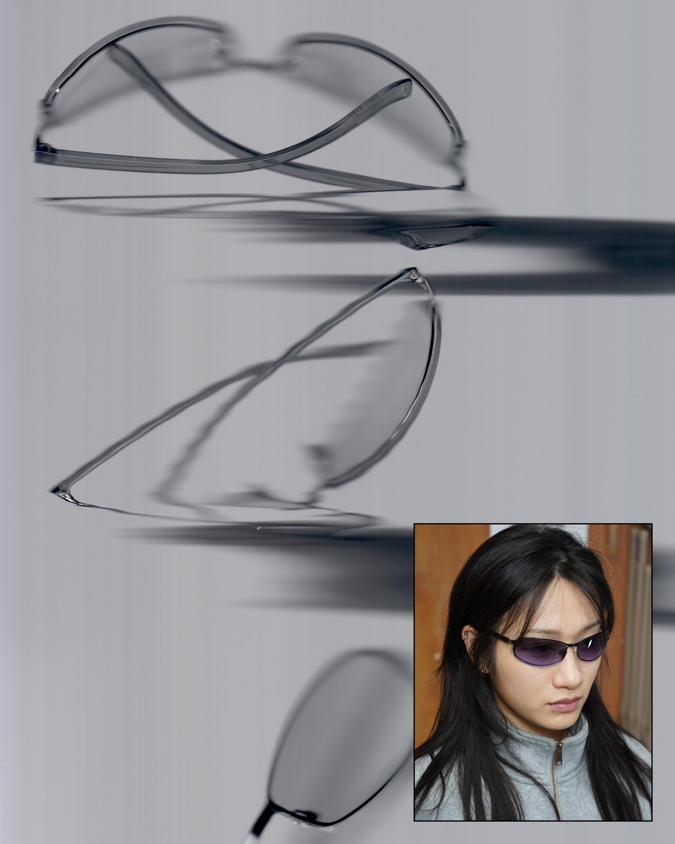 Retro Lavender Tint Wraparound Sunglasses 02