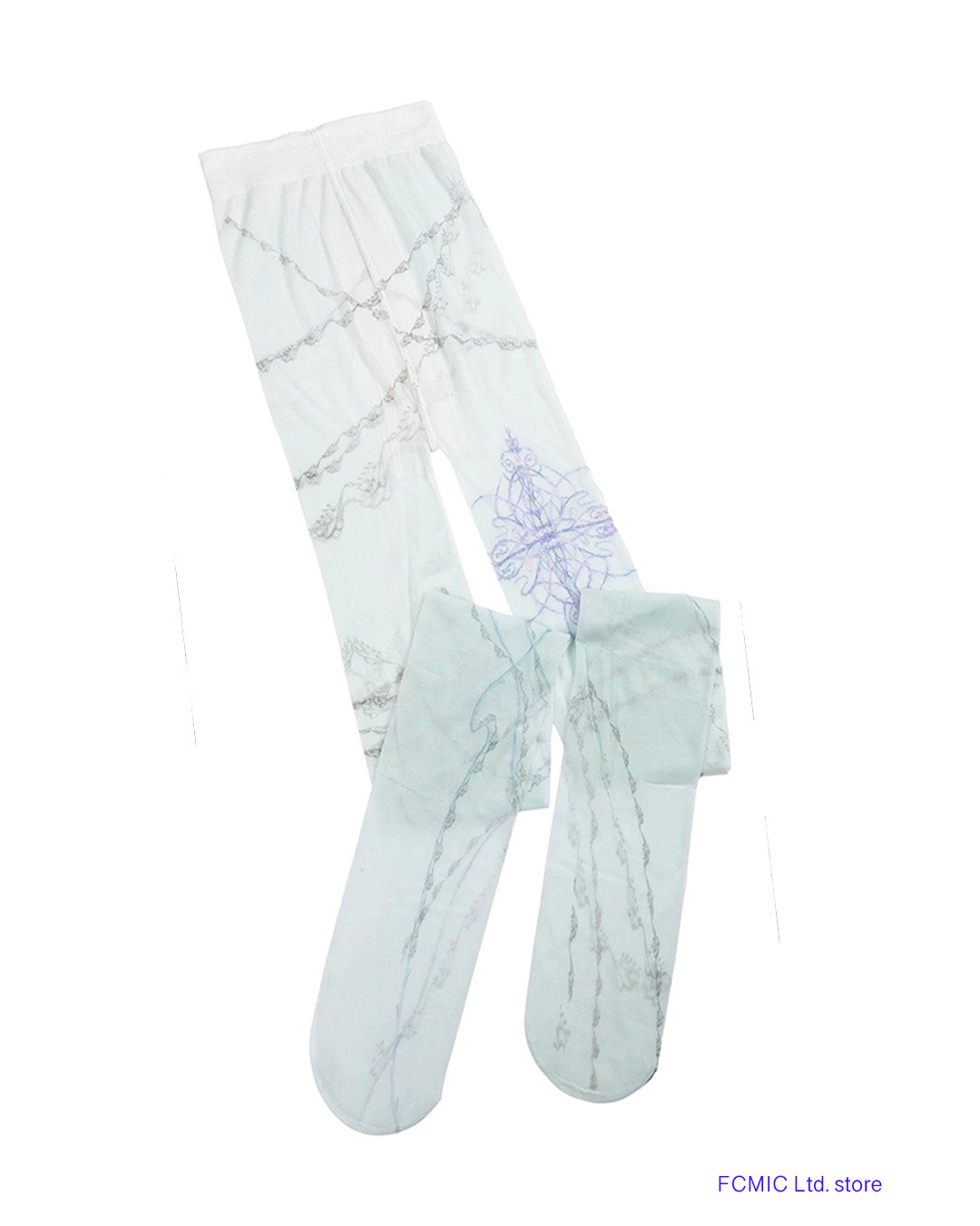 Gothic GlitchCrystal ChandeliersSheer Printed Tights 05