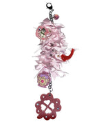 Rose Mirror Ribbon Bow Artisan Keychain - Long 05