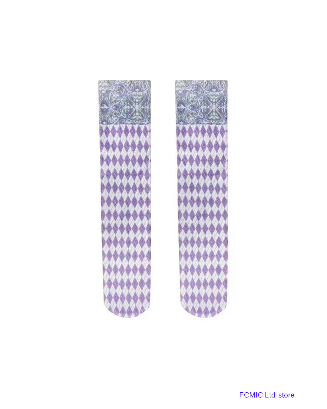 digital printed high ankle socks flat sketch