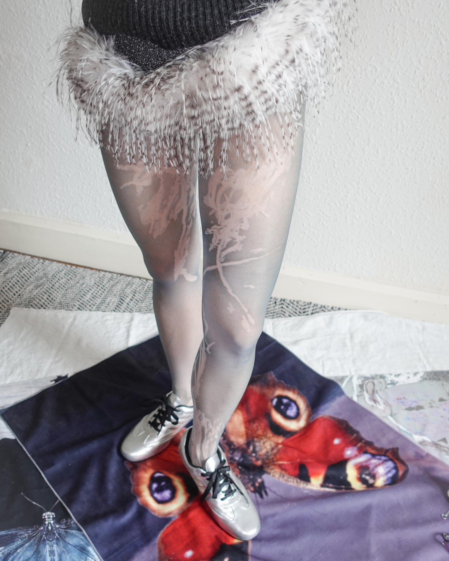 Semi-sheer Printed Tights