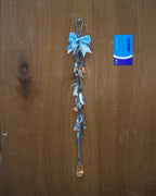 Antique Silver Metallic Feather Artisan Keychain - Long 03