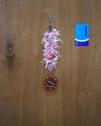 Rose Mirror Ribbon Bow Artisan Keychain - Long 05