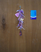 Lavender Drip Ribbon Bow Artisan Keychain - Long 07