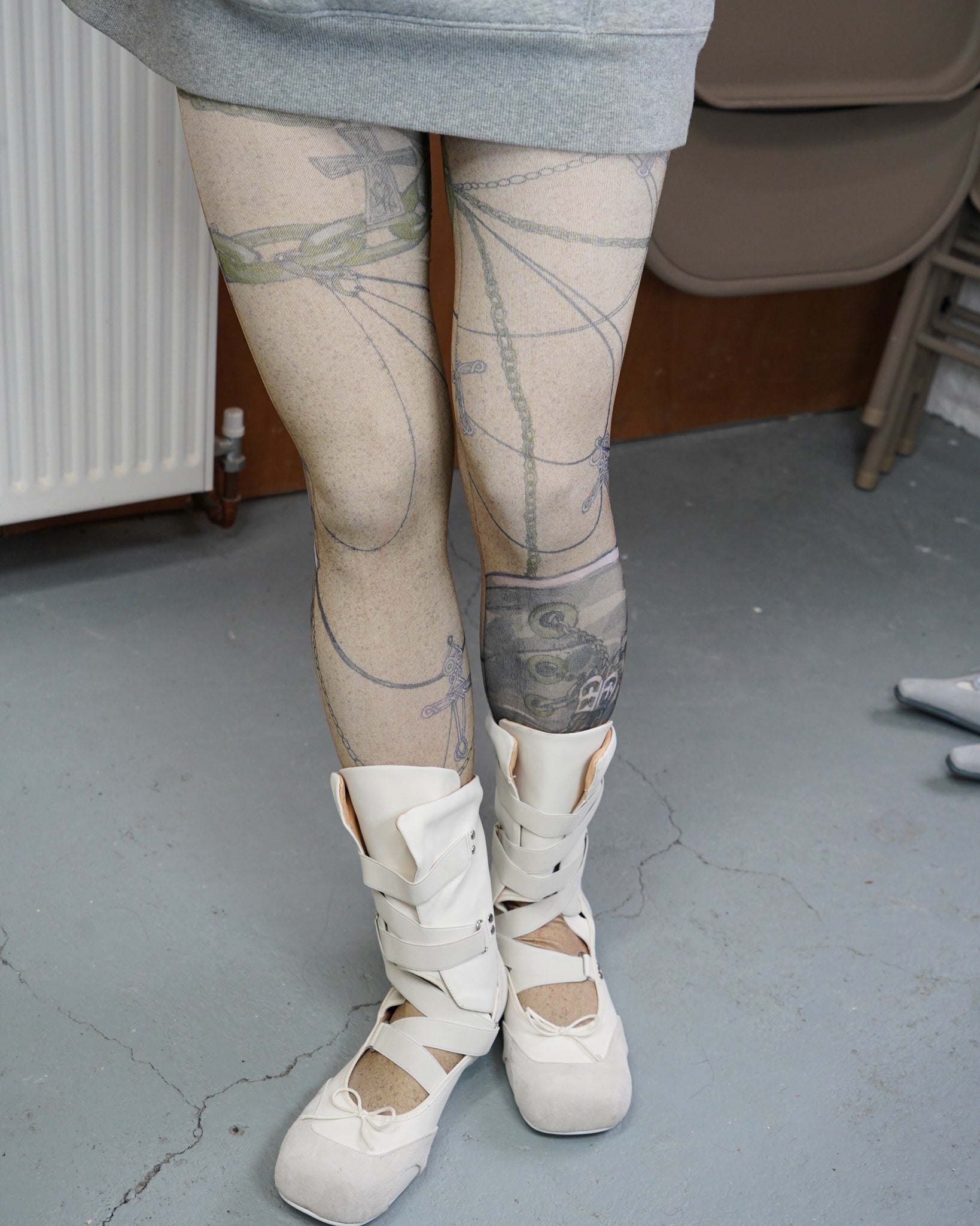 Android Girl Link Disorder Printed Tights 10