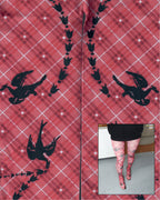 digital printed red sheer tights with full details