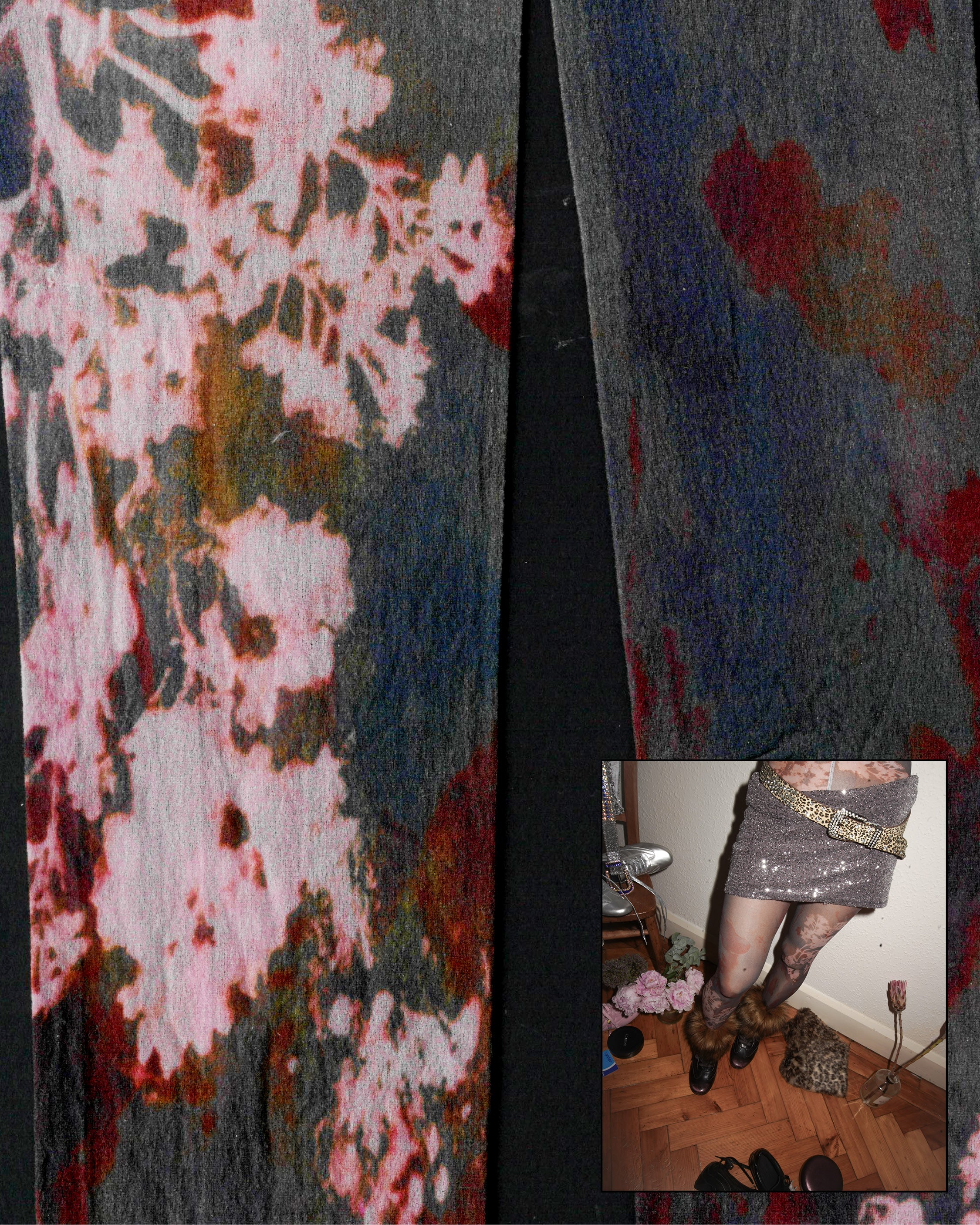 digital printed sheer tights flat sketch