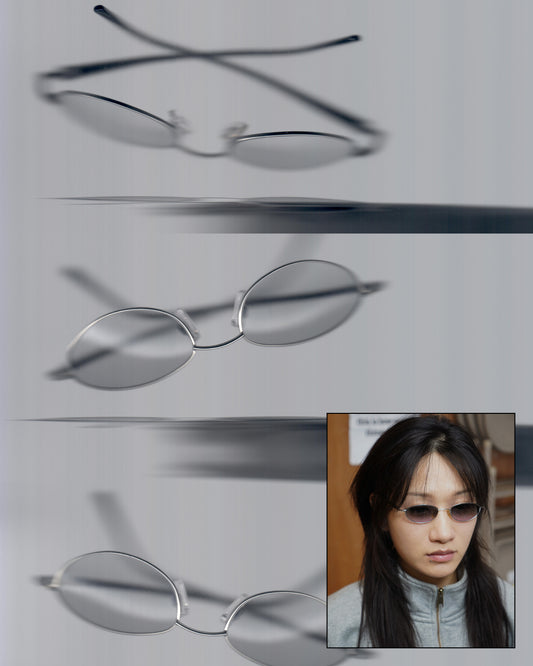y2k sunglasses on model flat plan