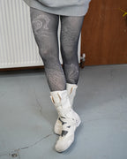 black bow ribbon sheer tights with miumiu white ballet boots