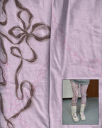 digital printed sheer tights with full details