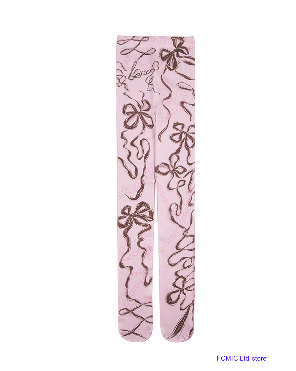 digital printed pink sheer tights flat sketch