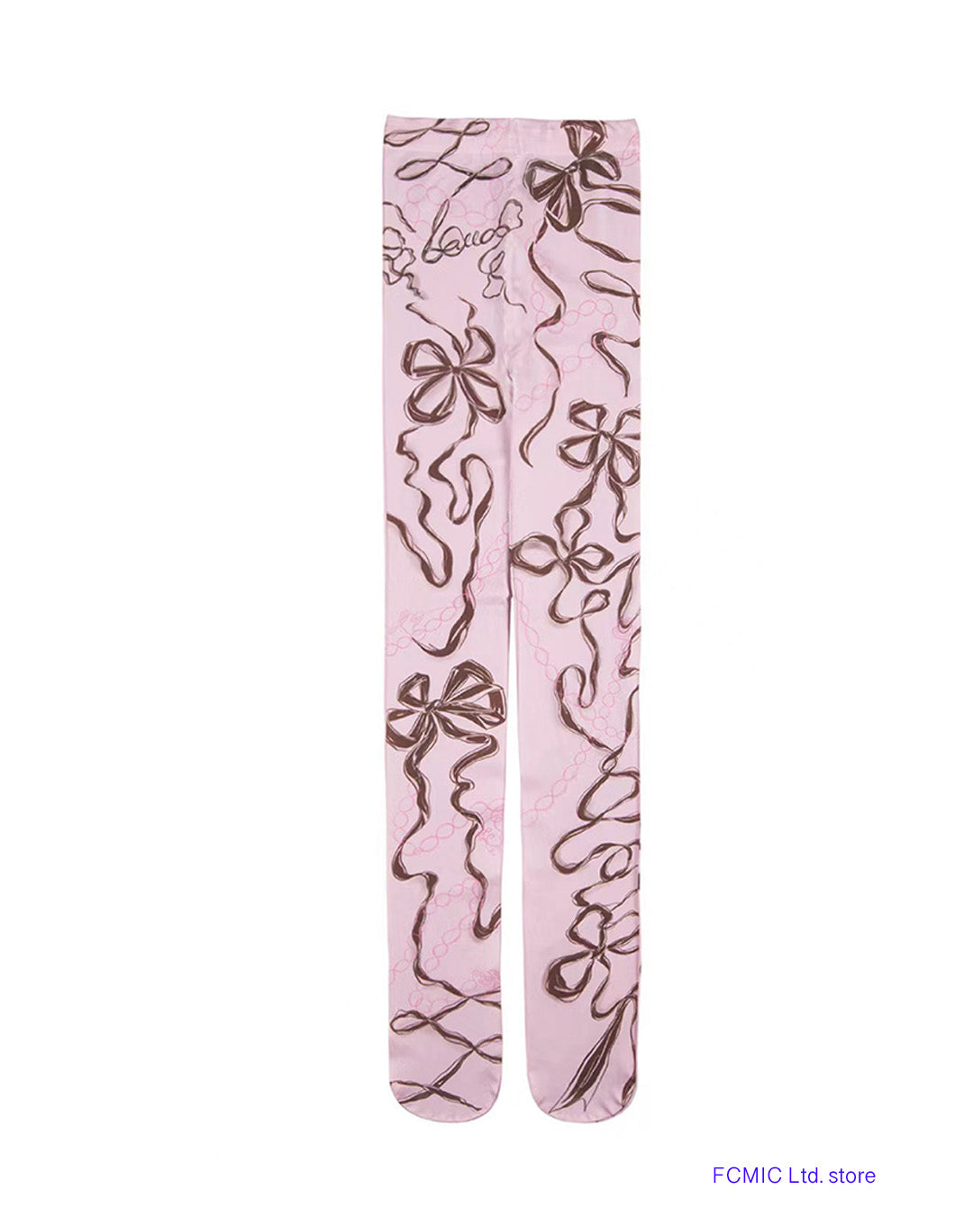 digital printed pink sheer tights flat sketch