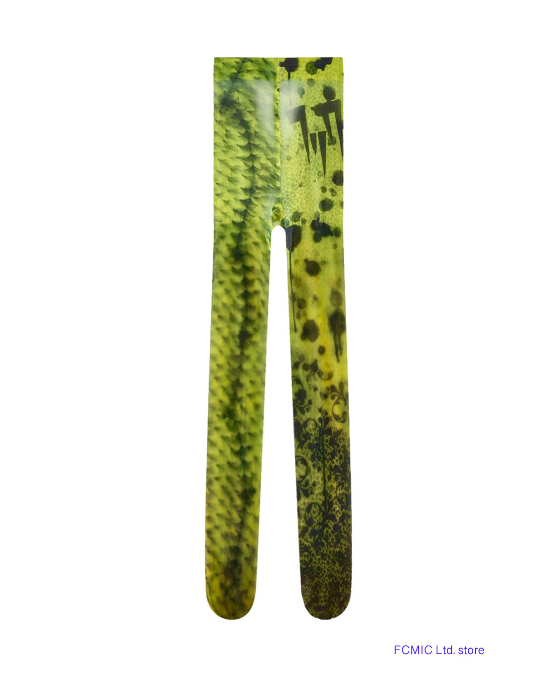 digital sheer printed tights with flat sketch