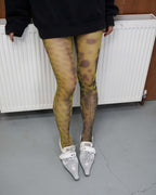 digital sheer printed tights with cyber high heel sandals front angle