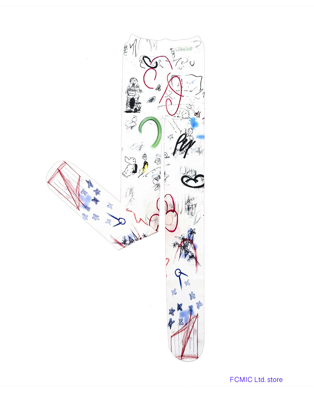 digital printed tights flat sketch