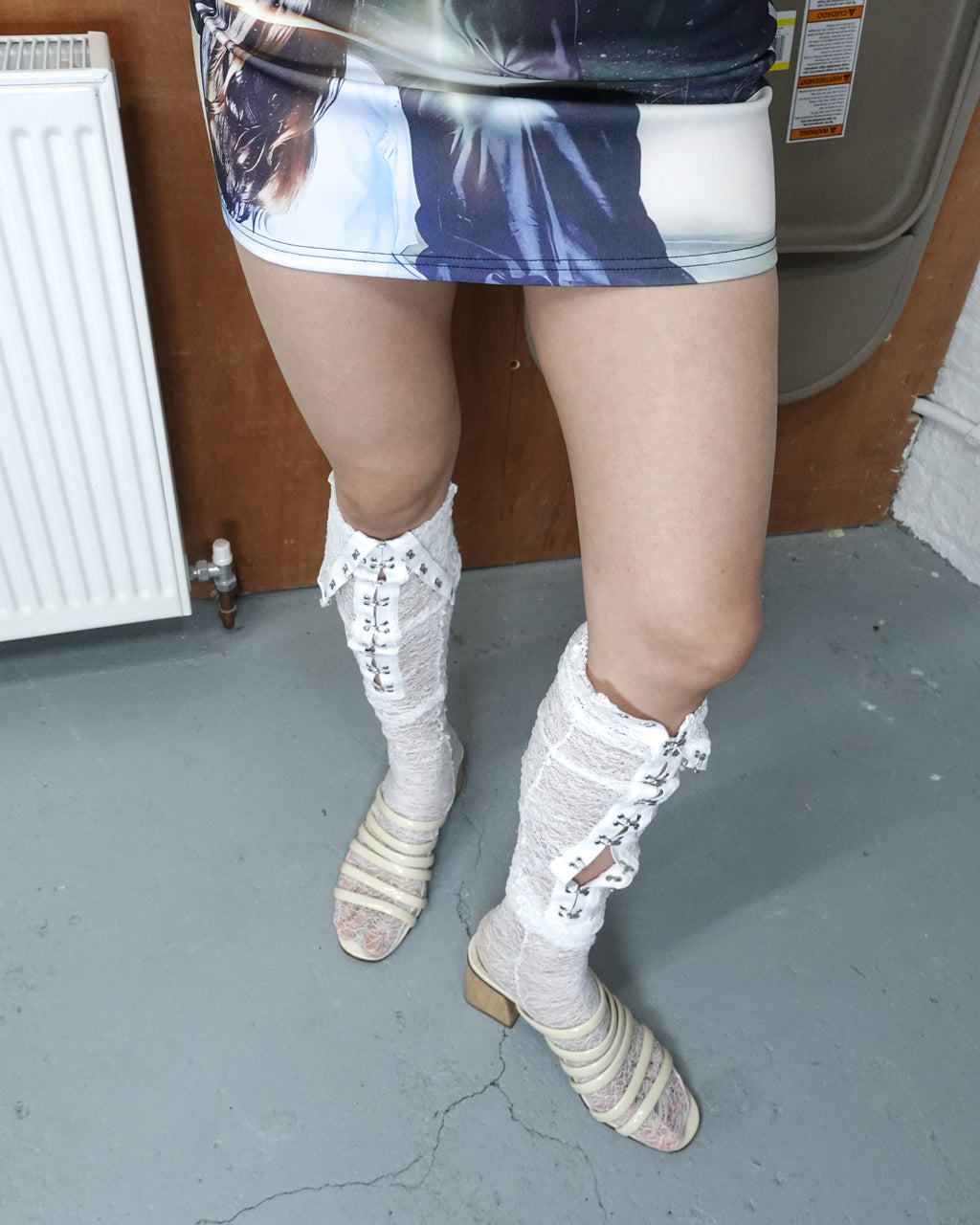 victorian mesh tights with paloma wool sandals