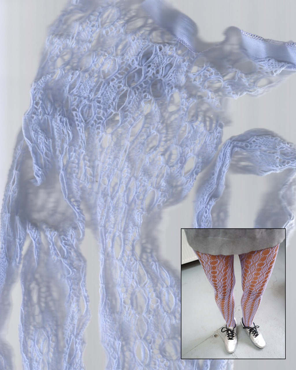 Cornflower Diamond Pattern Fishnet Tights 06