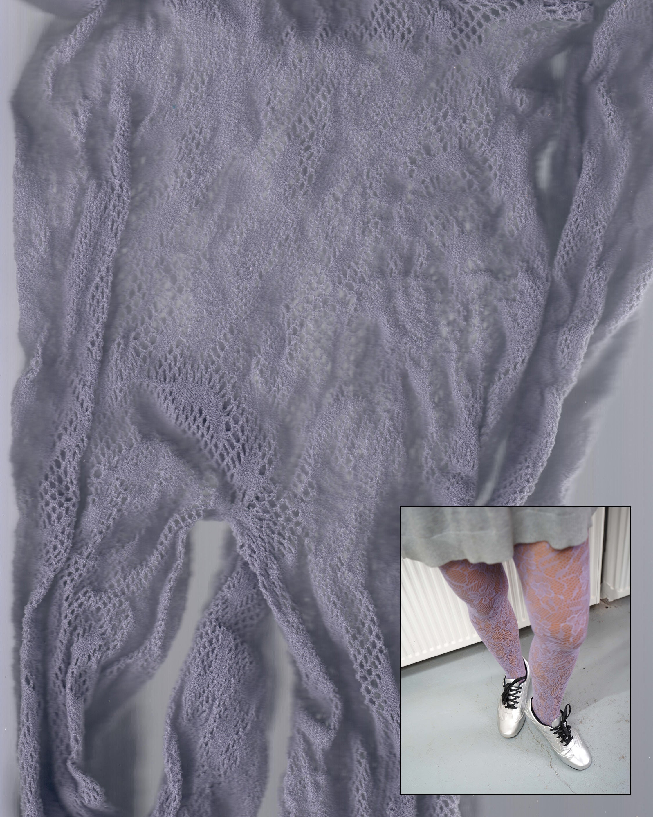 Classic Floral Pattern Cornflower Lace Tights 08