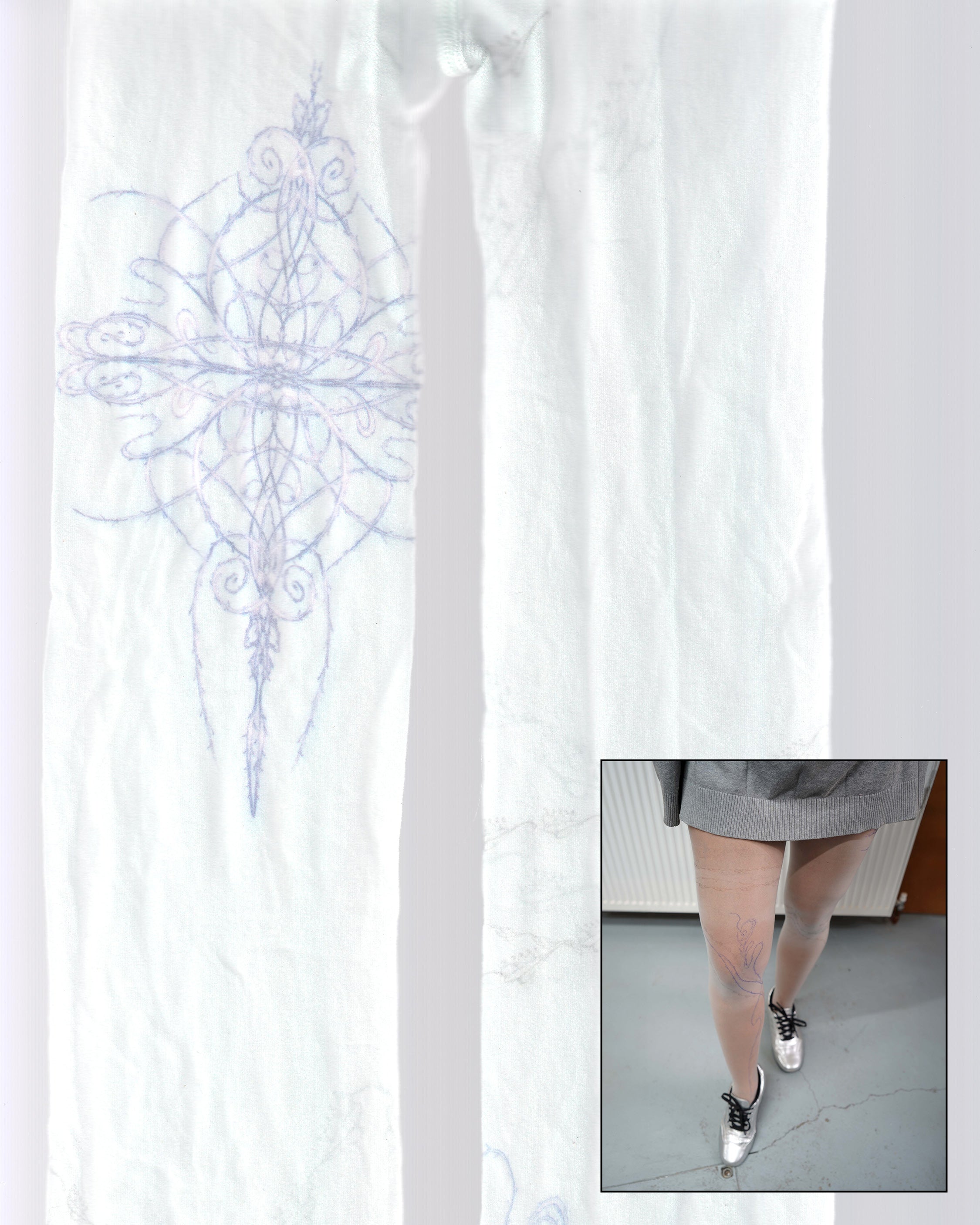Gothic GlitchCrystal ChandeliersSheer Printed Tights 05