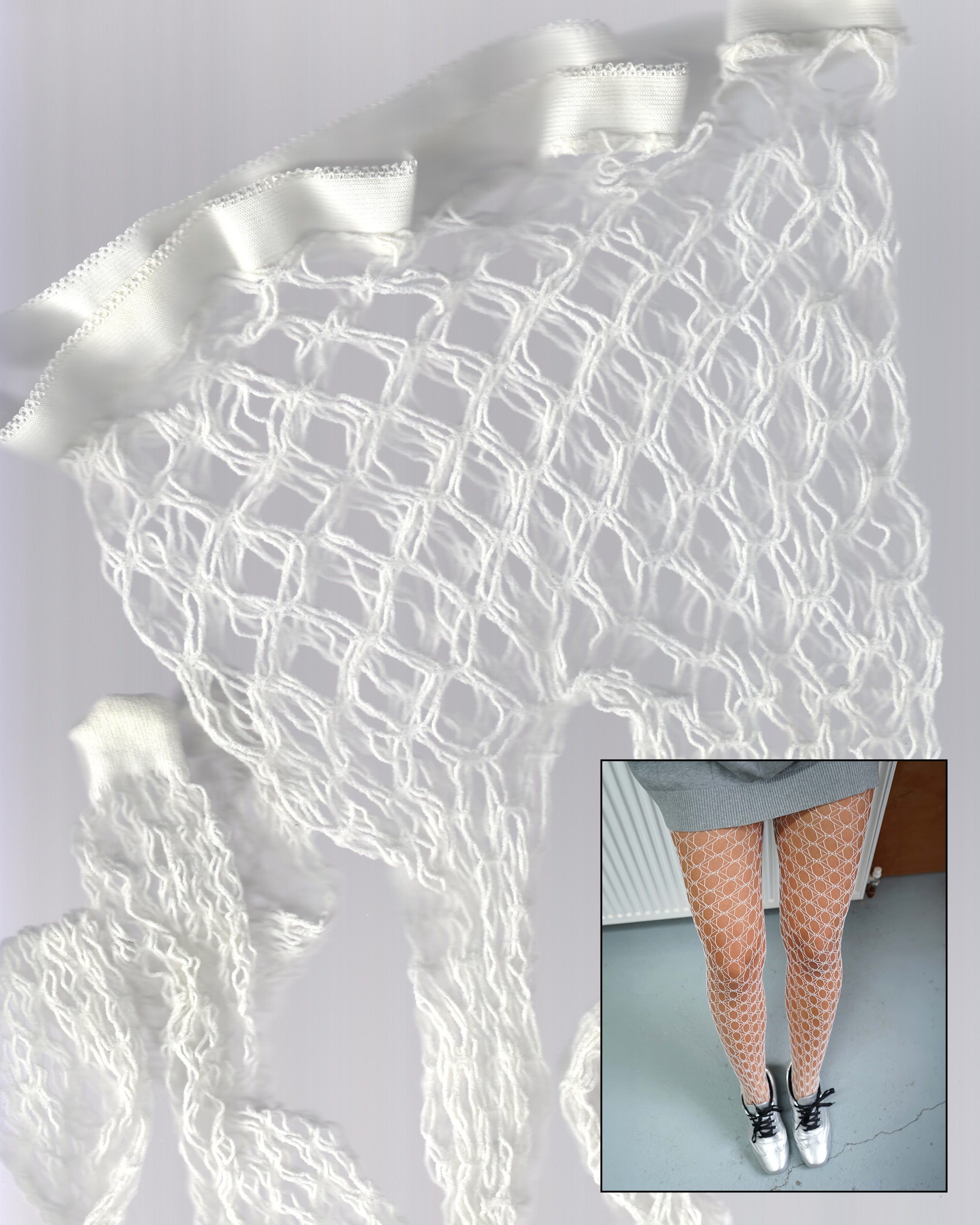 White Classic Fishnet Tights 04