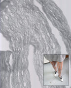 Grey Diamond Pattern Fishnet Tights 07