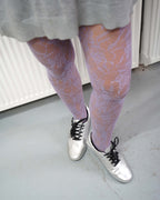 Classic Floral Pattern Cornflower Lace Tights 08