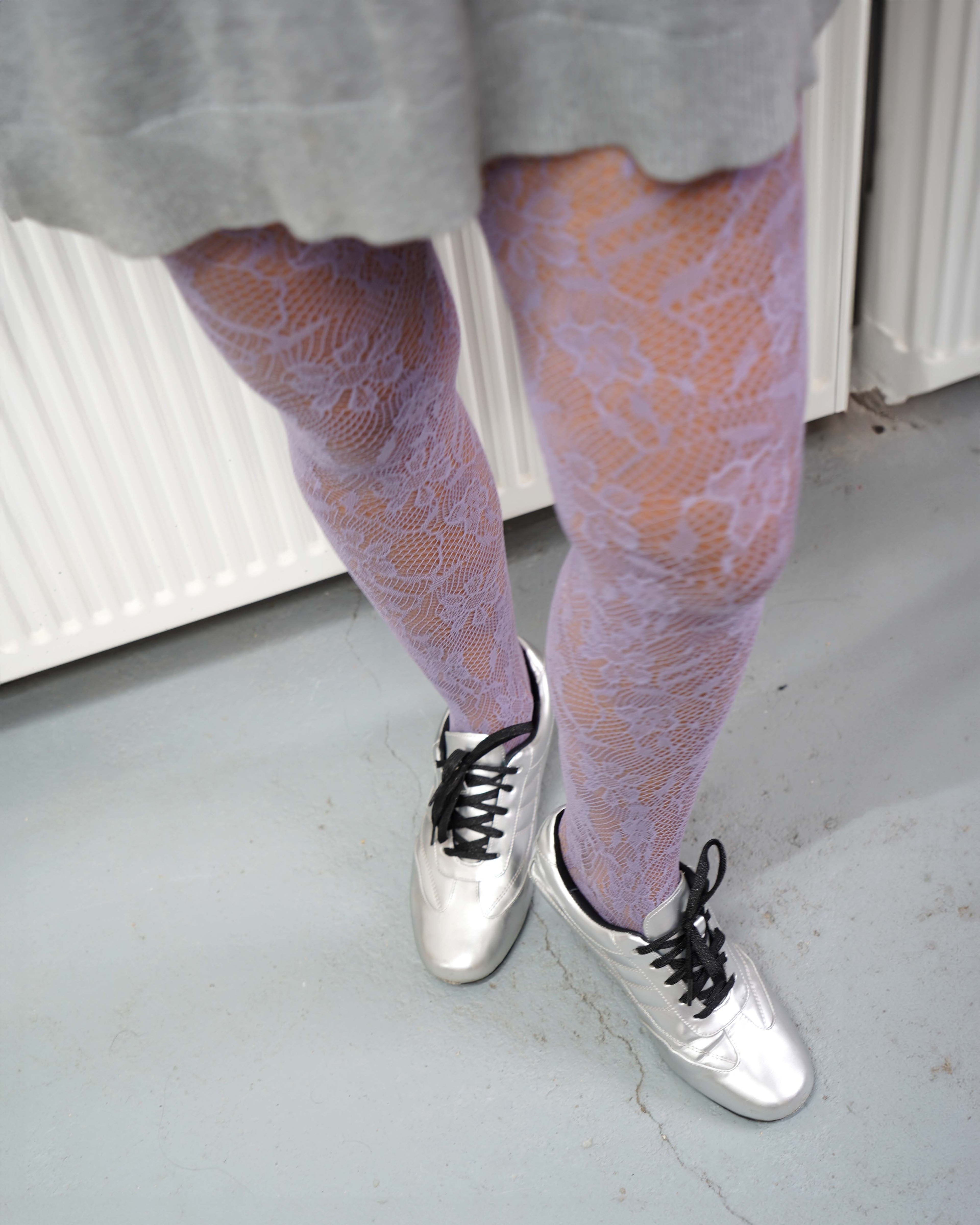 Classic Floral Pattern Cornflower Lace Tights 08