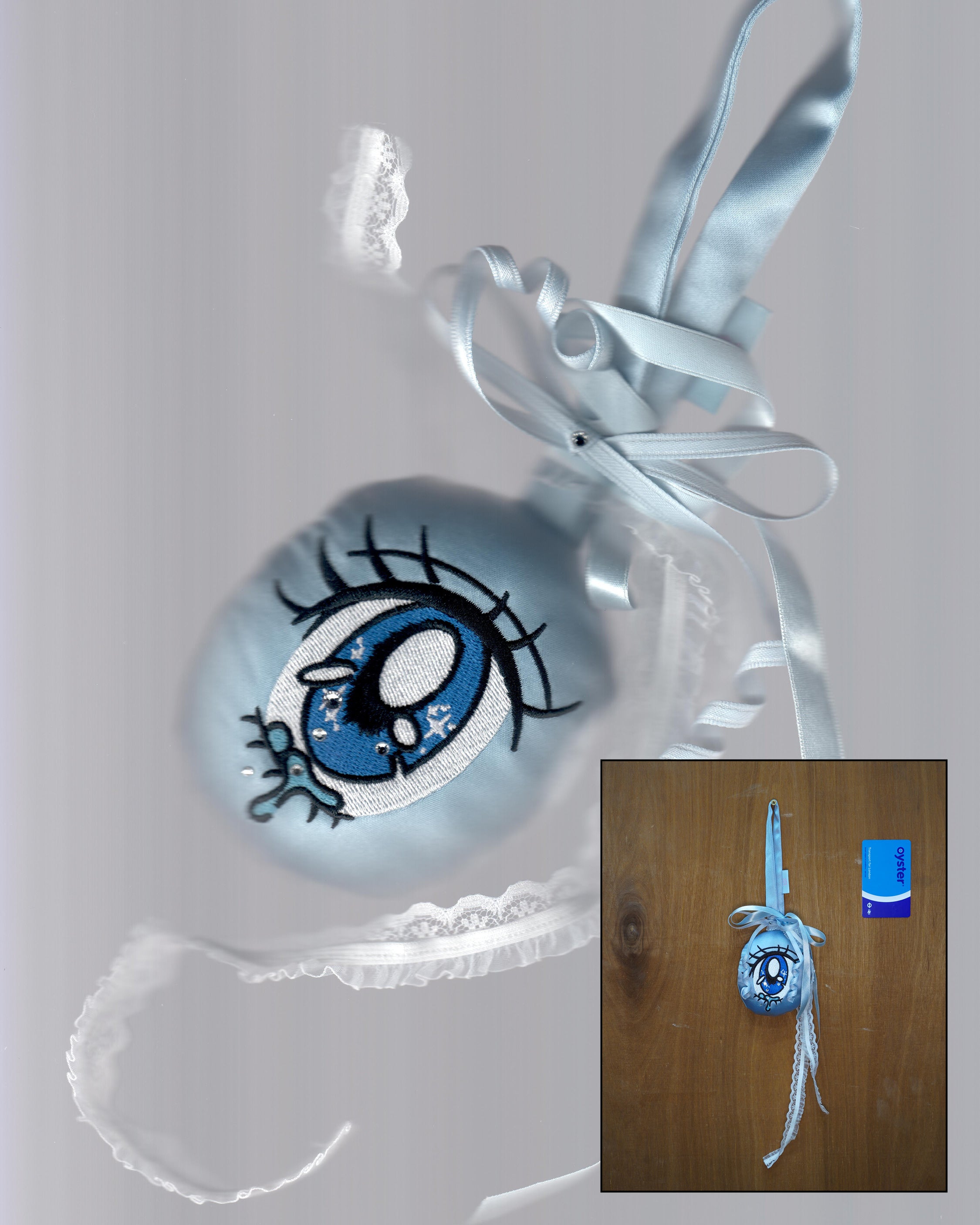 Dreamy Tear Blink Platinum Grey Bag Charm 01