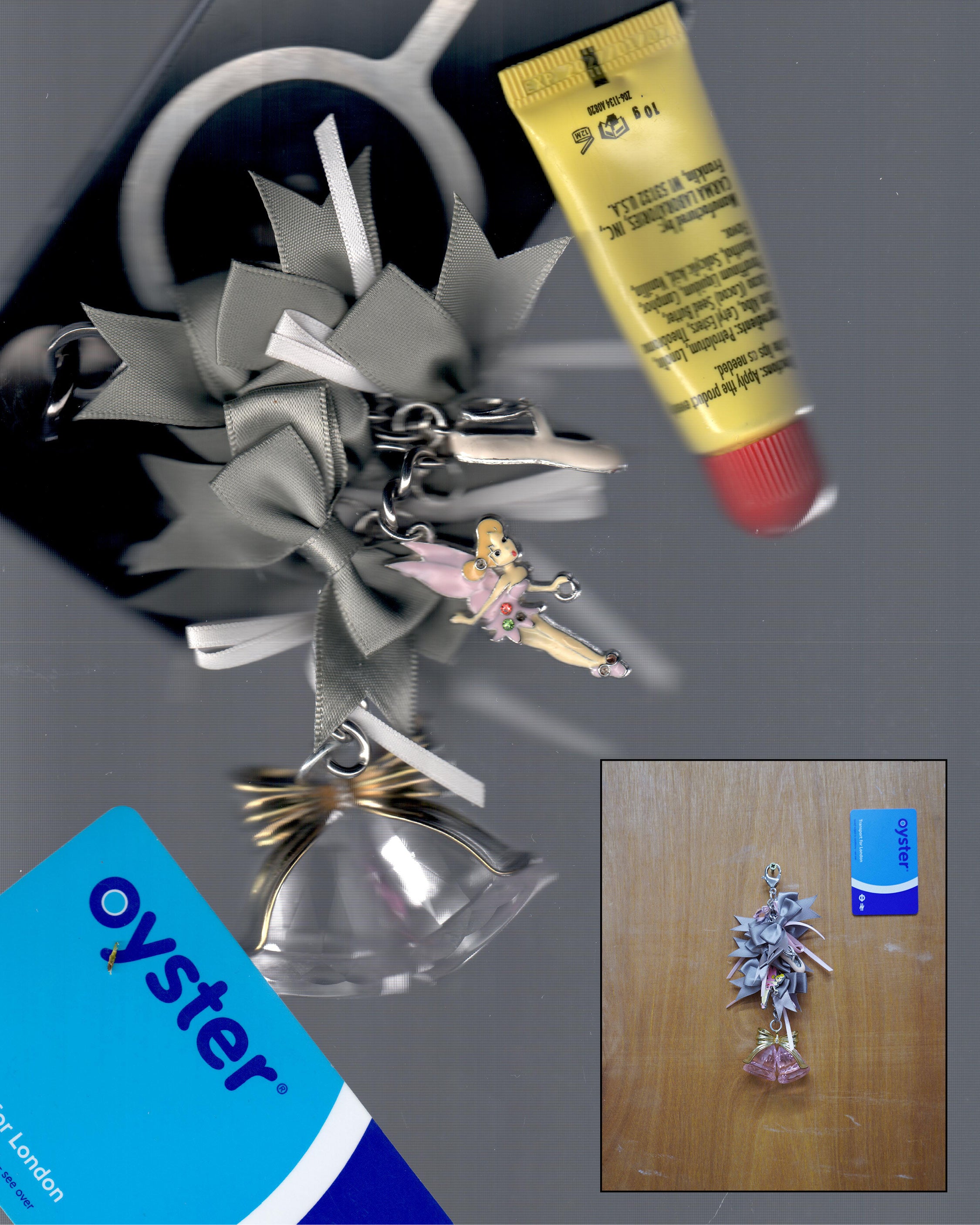 Ash Bell Ribbon Bow Artisan Keychain 10