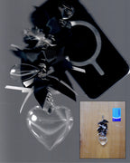 Black Heart Ribbon Bow Artisan Keychain 11